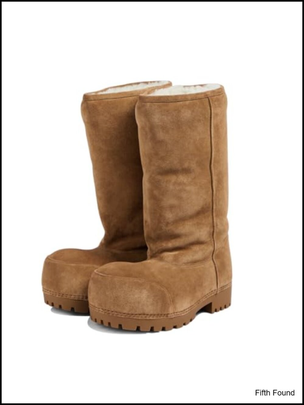 Suede Platform Snow Boots Faux Fur Lined Mid Calf Pull On Winter Boots